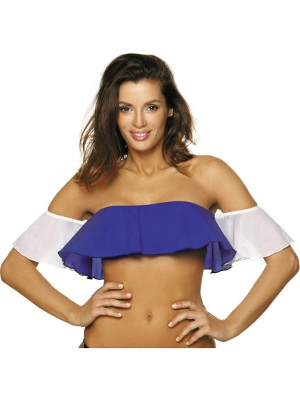 Modrý volánkový vrchní díl plavek Grace Dandy-Bianco