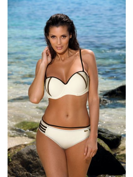 Smetanové bikiny se zipem Madlen Avorio