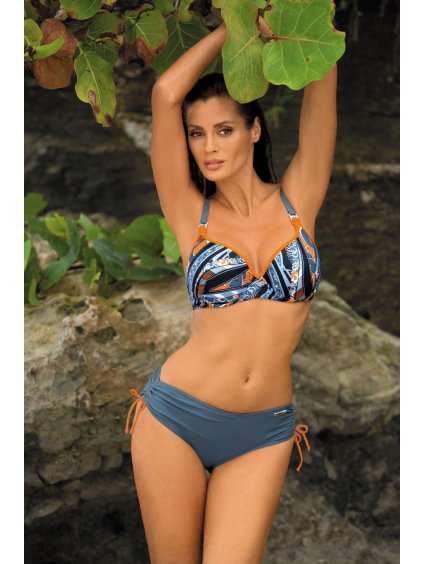 Šedo-oranžové vzorované bikiny Doris Ardesia-Incas