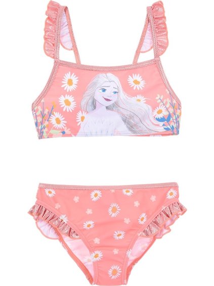 Meruňkové dvoudílné plavky s květinami Disney Frozen