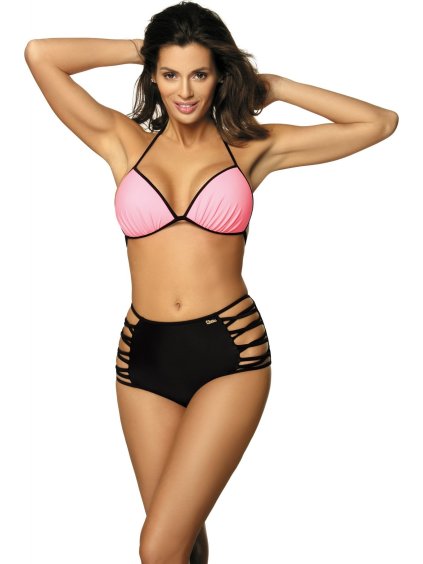 Světle růžovo-černé bikiny Lisa Origami