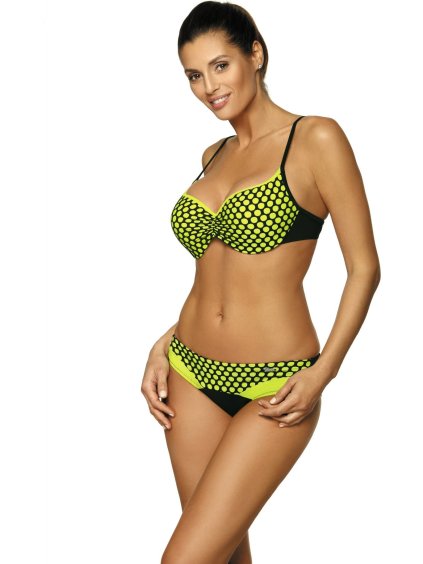 Neonově žluté puntíkaté bikiny Rosaline Beat