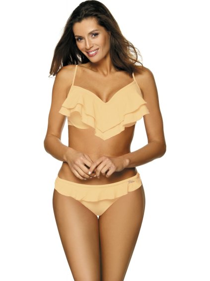 Béžové volánkové push-up bikiny Matylda Light Skin