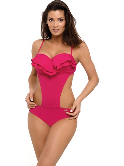 Tmavě růžové push-up monokiny Belinda New Berry