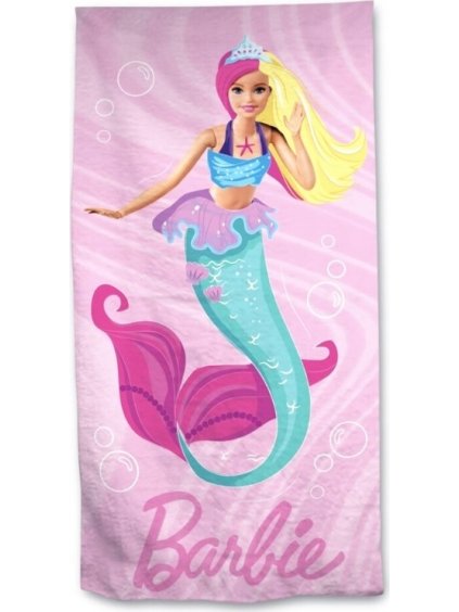 Růžová plážová osuška Barbie