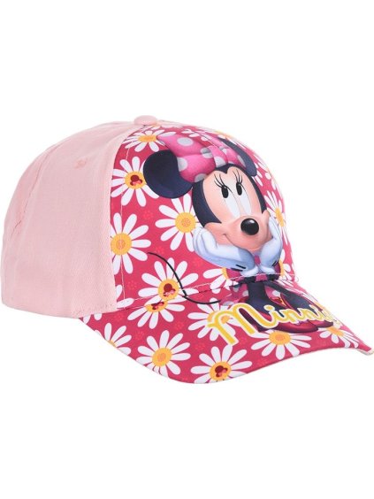 Světle růžová kšiltovka s potiskem Minnie Mouse