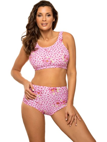 Růžové bikiny s květinami Asani