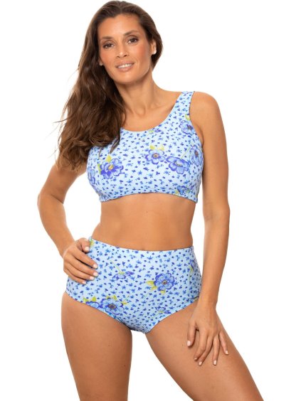 Světle modré bikiny s květinami Asani