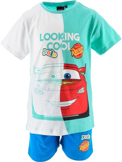 Bílo-modrý Chlapecký letní set  Disney Cars