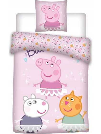 Růžové dívčí povlečení Peppa Pig (Velikost ONE SIZE)