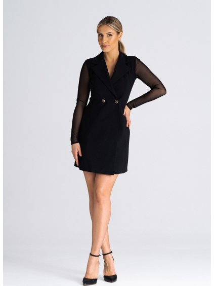 Černé elegantní mini šaty s průsvitnými zády