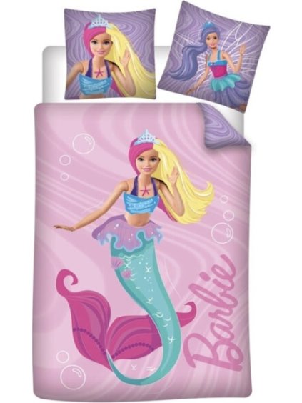 Růžové dívčí povlečení s potiskem Barbie (Velikost ONE SIZE)