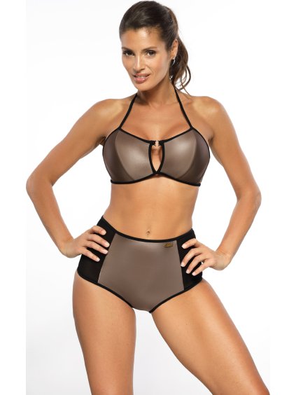 Hnědé metalické bikiny Giselle Nero-Tripoli
