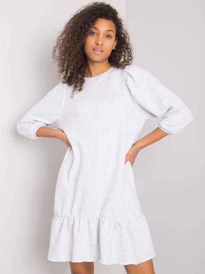 (Vel. S) Světle šedé dámské volné šaty