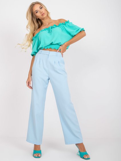 (Vel. 38) Světle modré rozšířené elegantní kalhoty