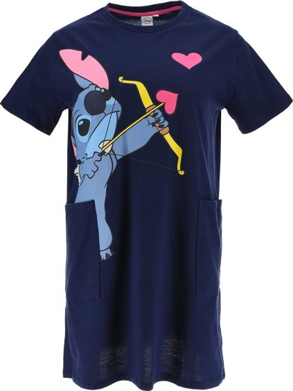 Tmavě modrá dámská noční košile Disney Lilo a Stich