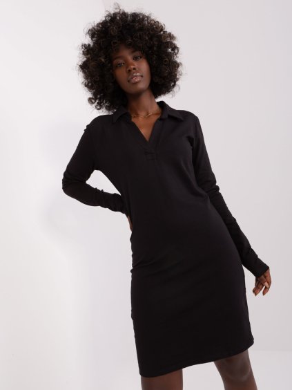 Černé mini šaty s límečkem