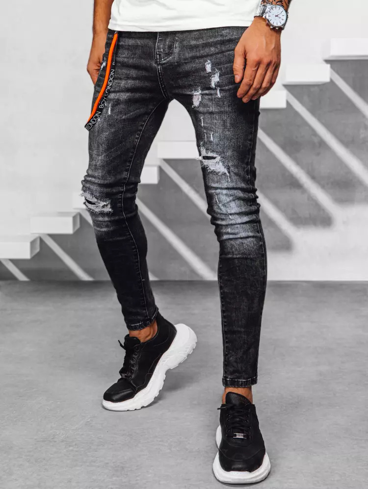 Černé pánské děrované džínové kalhoty UX3935 Velikost: 35