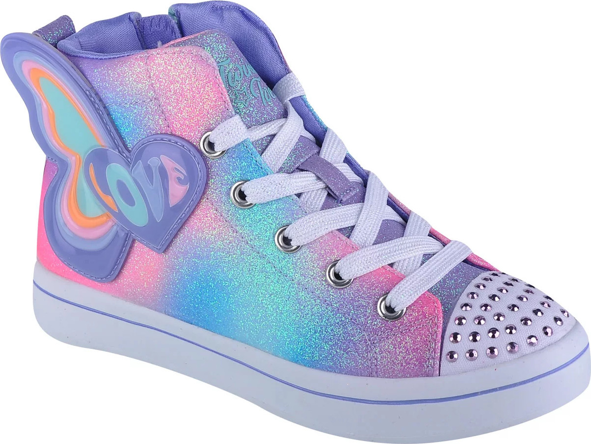 RŮŽOVO-FIALOVÉ KOTNÍKOVÉ TENISKY SKECHERS TWI-LITES 2.0-BUTTERFLY LOVE 314450L-LVMT Velikost: 32