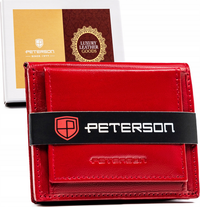 PETERSON ČERVENÁ MALÁ KOŽENÁ PENĚŽENKA Y368 [DH] PTN RD-220-GCL Velikost: ONE SIZE