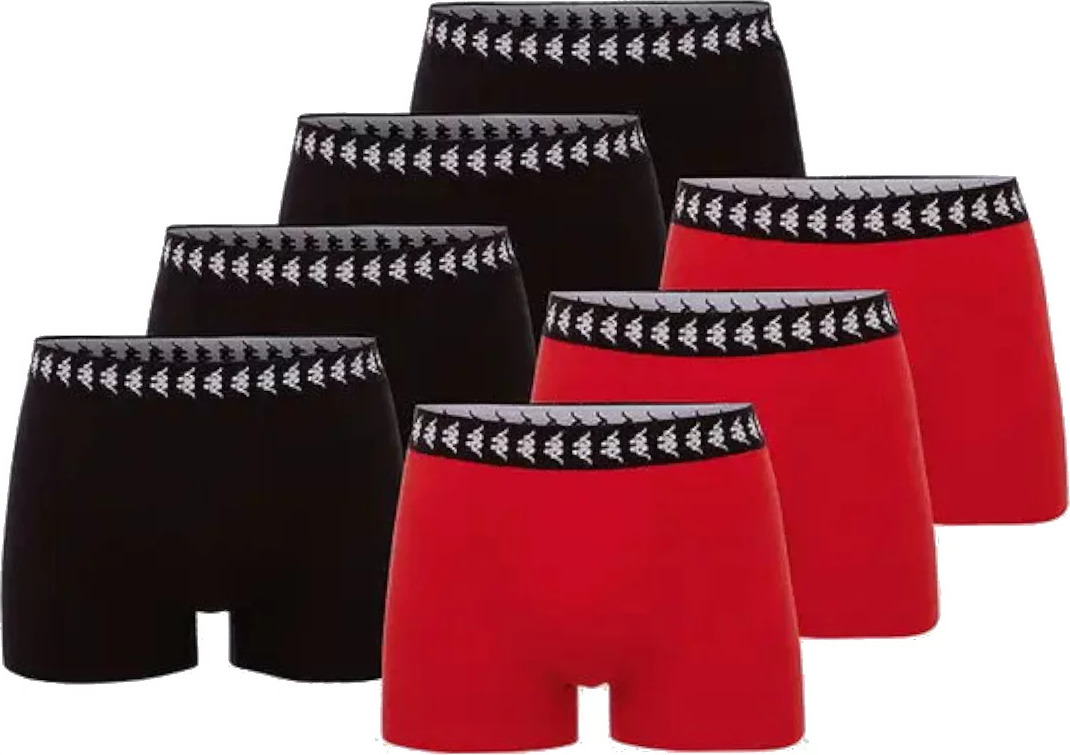 ČERNO-ČERVENÁ SADA BOXEREK KAPPA ZID 7PACK BOXER SHORTS 708276-18-1662 Velikost: S