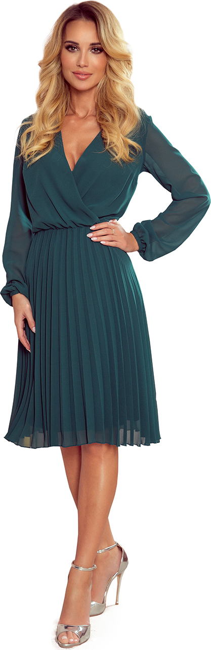 Zelené šifónové šaty CAMILLA 313-1 Velikost: M