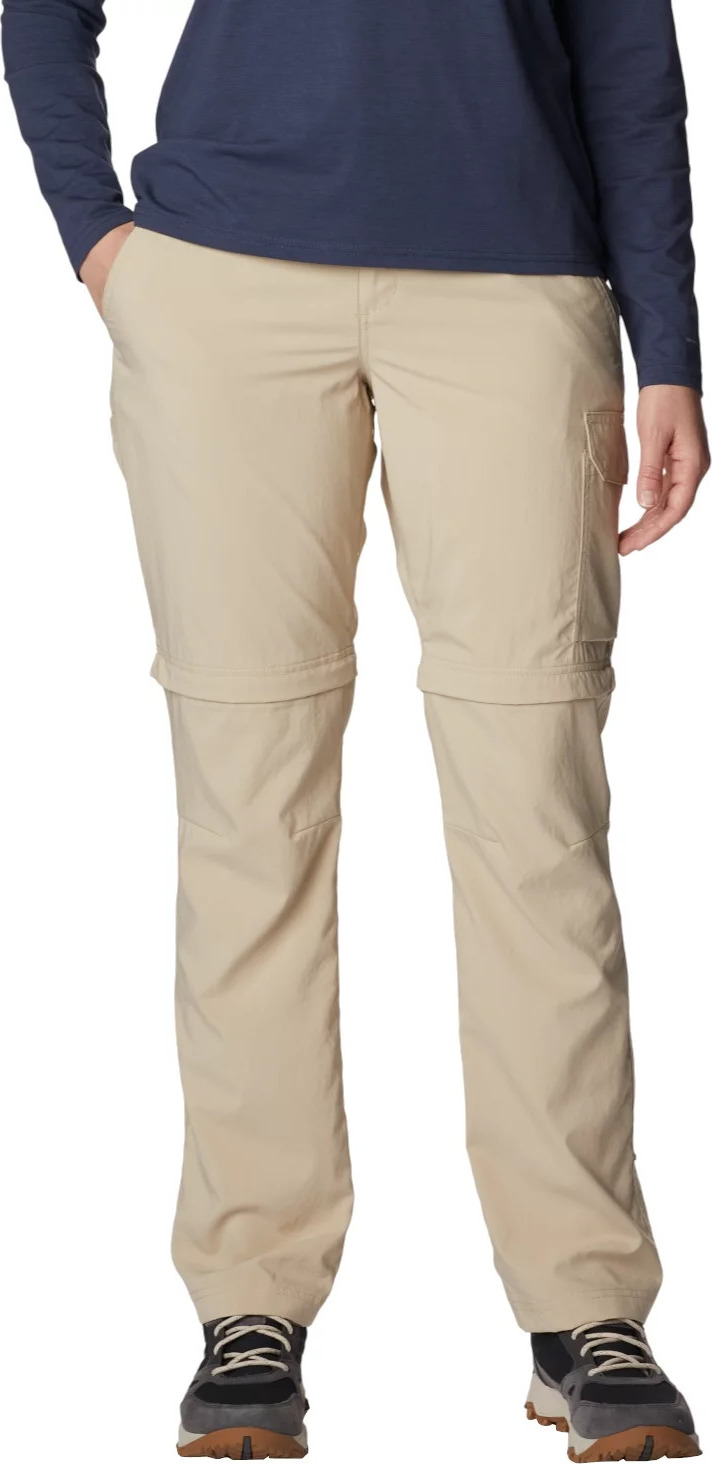 BÉŽOVÉ DÁMSKÉ TURISTICKÉ KALHOTY COLUMBIA SILVER RIDGE UTILITY CONVERTIBLE PANT 2037611271 Velikost: 38