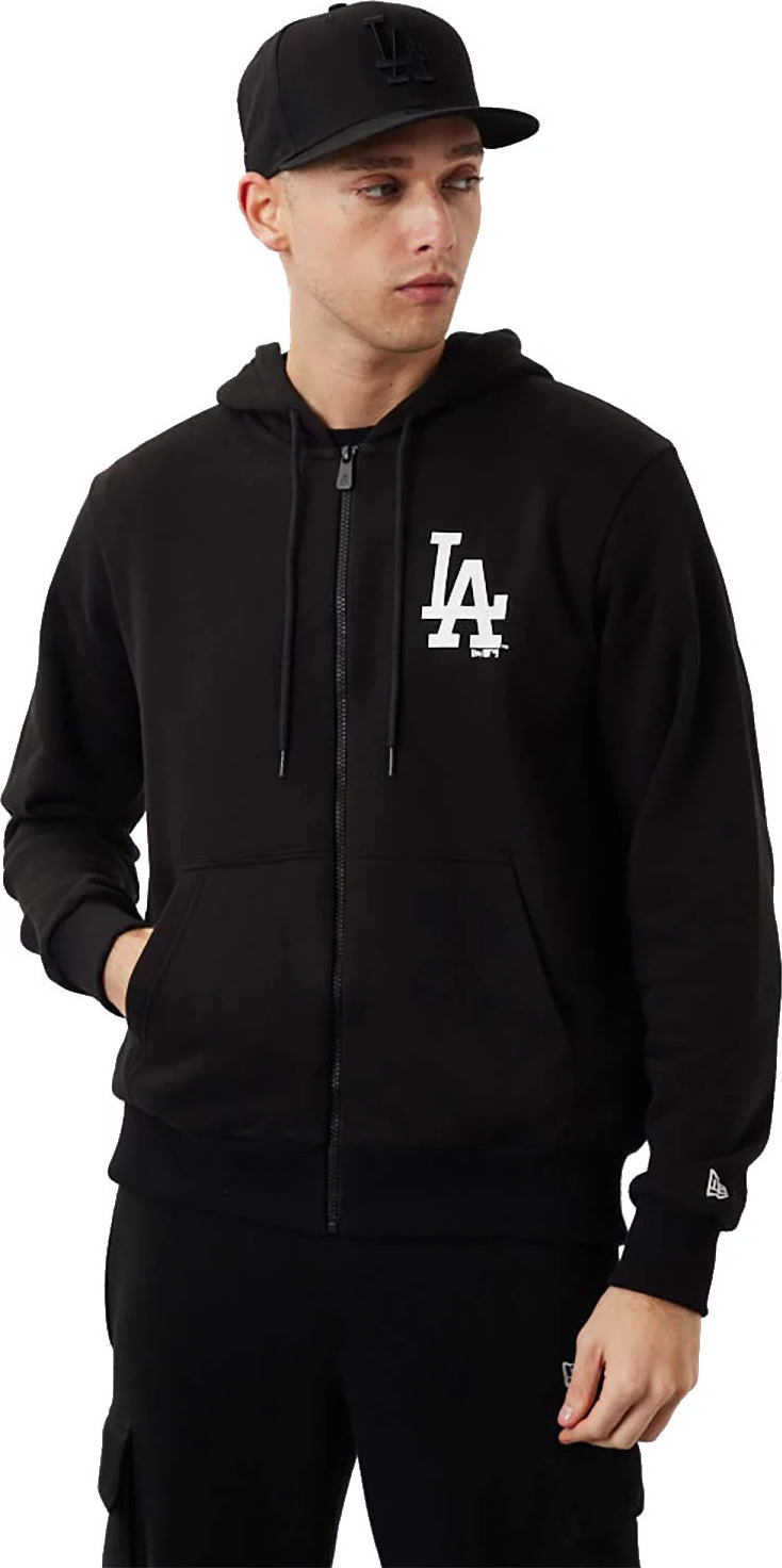 ČERNÁ MIKINA NA ZIP NEW ERA MLB LEAGUE LOS ANGELES DODGERS ESSENTIAL ZIP HOODIE 60284775 Velikost: L