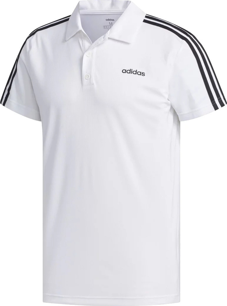 BÍLÁ PÁNSKÁ POLOKOŠILE ADIDAS DESIGNED 2 MOVE 3-STRIPES POLO SHIRT FL0322 Velikost: M