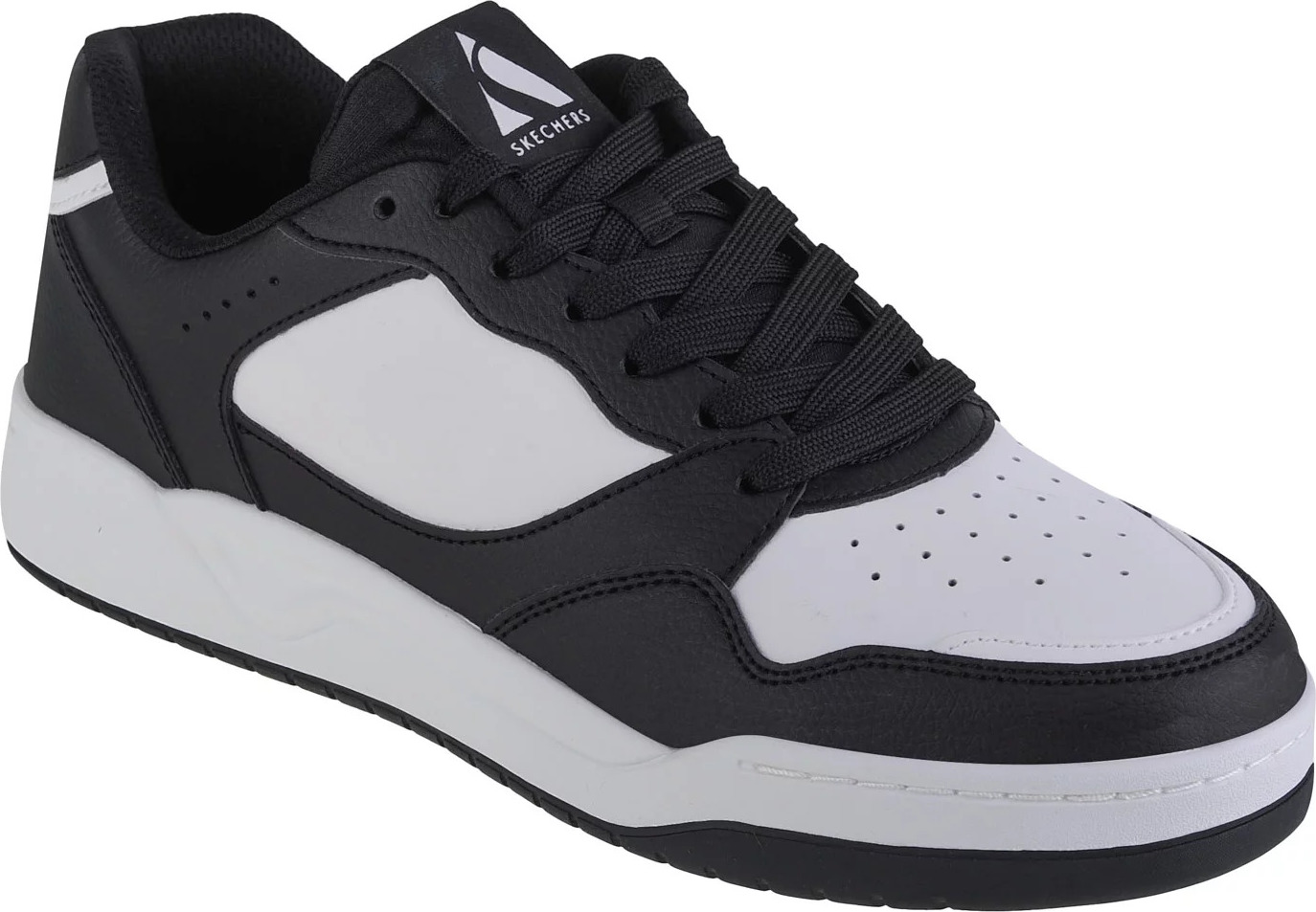 ČERNO-BÍLÉ STYLOVÉ TENISKY SKECHERS KOOPA-VOLLEY LOW VARSITY 183240-BKW Velikost: 42