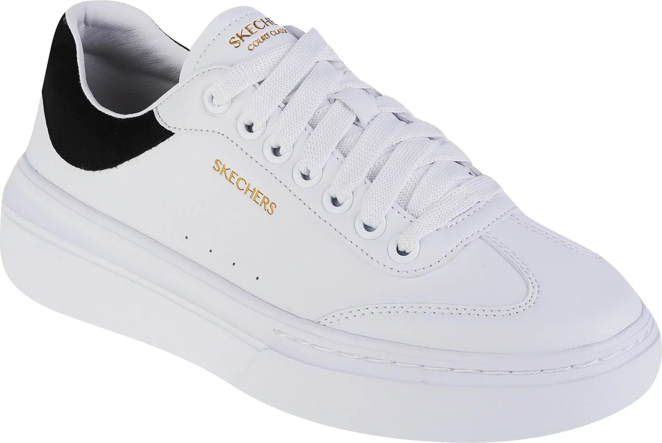 BÍLÉ STYLOVÉ TENISKY SKECHERS CORDOVA CLASSIC BEST BEHAVIOR 185060-WBK Velikost: 35.5