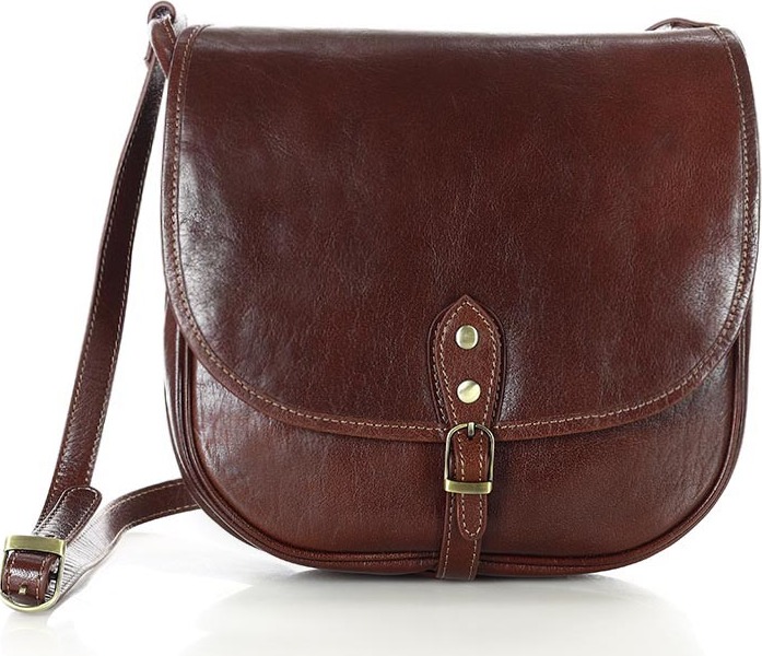 MARCO MAZZINI TMAVĚ HNĚDÁ CROSSBODY KABELKA S KLOPOU (VS40C) Velikost: ONE SIZE