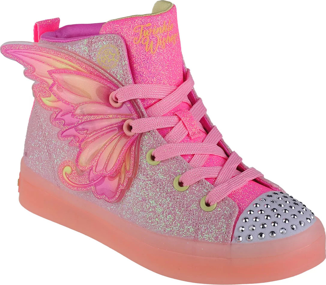 RŮŽOVÉ TŘPYTIVÉ SVÍTÍCÍ TENISKY SKECHERS TWI-LITES 2.0-TWINKLE WISHES 314350L-LPMT Velikost: 33