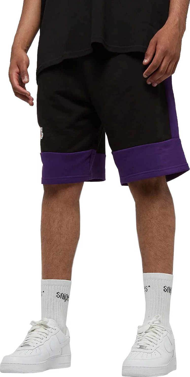 ČERNO-FIALOVÉ KRAŤASY NEW ERA NBA COLOUR BLOCK SHORT LAKERS 60416375 Velikost: 2XL