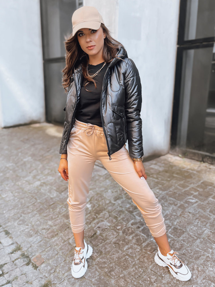Černá prošívaná crop bunda LILYWOOL (Velikost S)