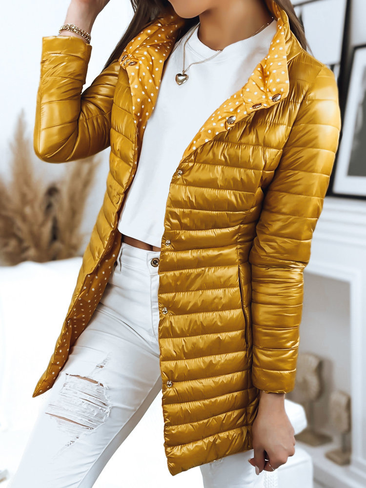 Žlutý oboustranný dámský kabát KATIE TY3546 Velikost: M
