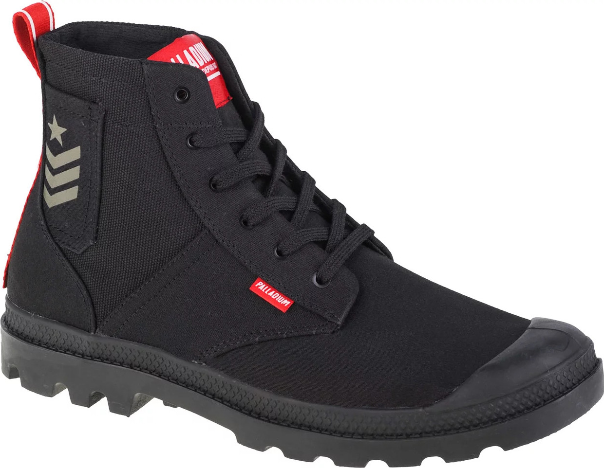 ČERNÉ DÁMSKÉ KOTNÍKOVÉ BOTY PALLADIUM PAMPA HI ARMY 78583-008-M Velikost: 45