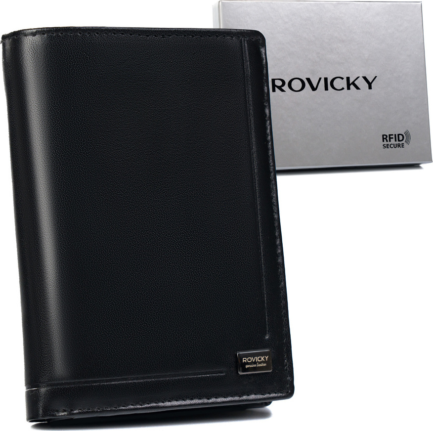 ROVICKY ČERNÁ VELKÁ KOŽENÁ PENĚŽENKA L207 [DH] PC-104-ASL BLACK Velikost: ONE SIZE