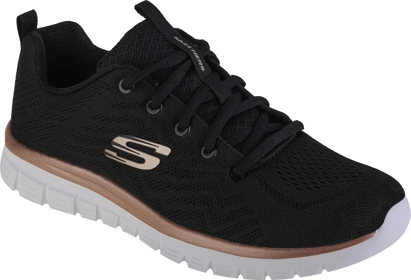 ČERNÉ POHODLNÉ TENISKY SKECHERS GRACEFUL-GET CONNECTED 12615-BKGD Velikost: 39