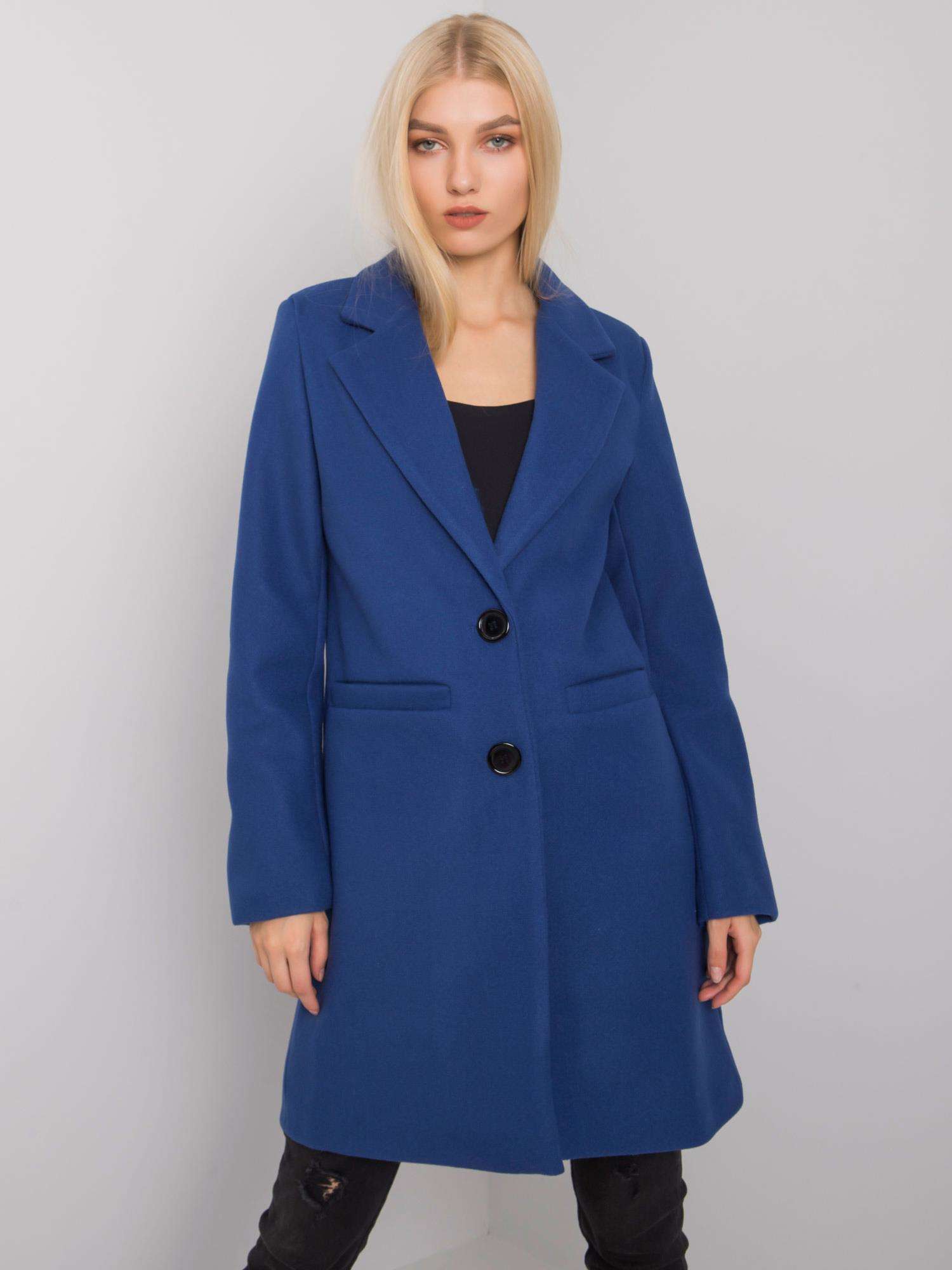 Tmavě modrý dámský kabát YP-PL-cwd0449.64-dark blue Velikost: S