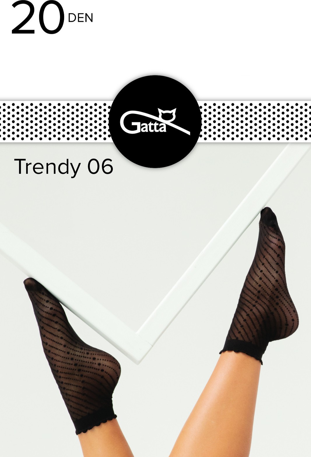 TENKÉ VZOROVANÉ PONOŽKY GATTA TRENDY WZ.06 20 DEN Velikost: ONE SIZE, Barva: Hnědá