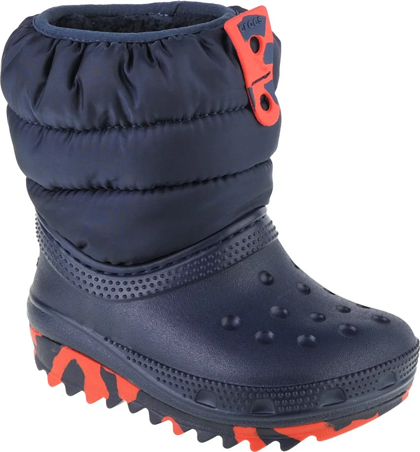 Tmavě modré chlapecké sněhule Crocs Classic Neo Puff Boot Toddler (Velikost 19/20)