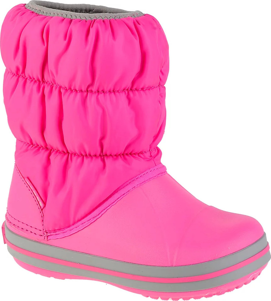Tmavě růžové dívčí sněhule Crocs Winter Puff Boot Kids (Velikost 22/23)