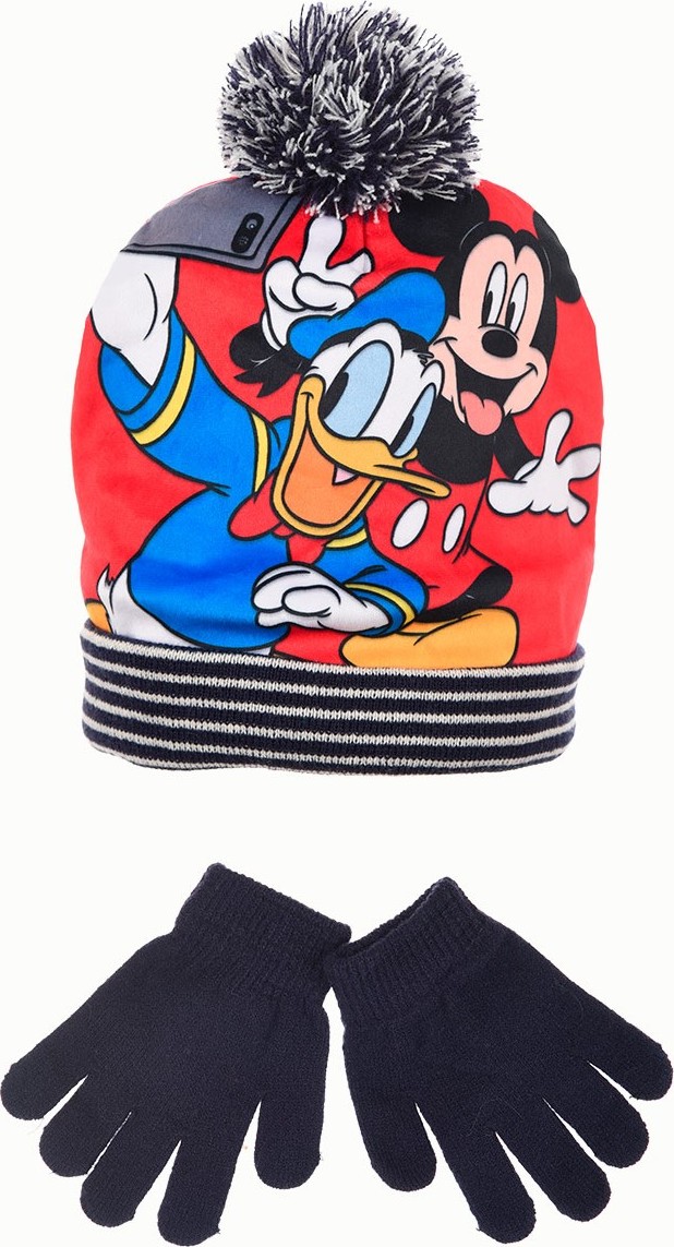 MICKEY MOUSE SET ČEPICE A RUKAVIC PRO KLUKY Velikost: 54