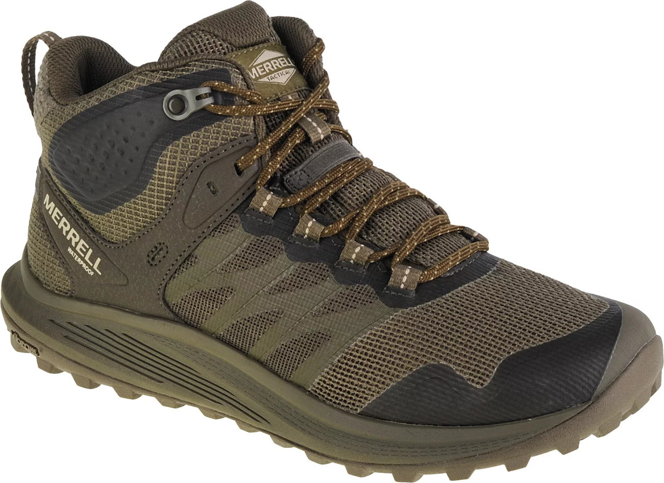 KHAKI TURISTICKÉ BOTY MERRELL NOVA 3 MID TACTICAL WP J005053 Velikost: 41