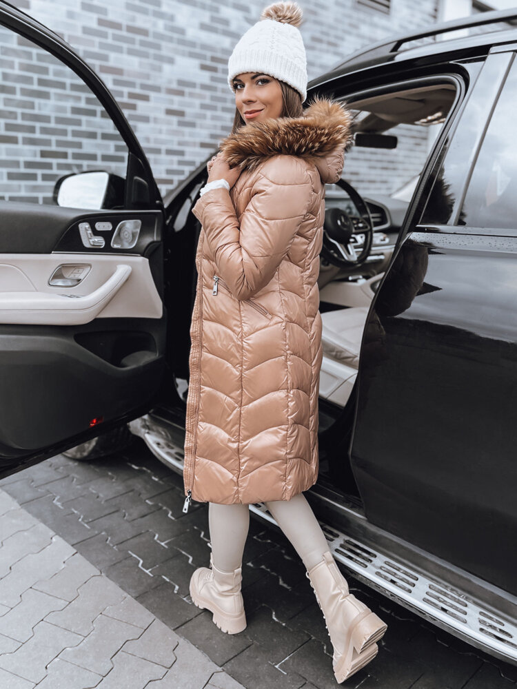 Camel elegantní prošívaný kabát STELLAR TY3994 Velikost: XL