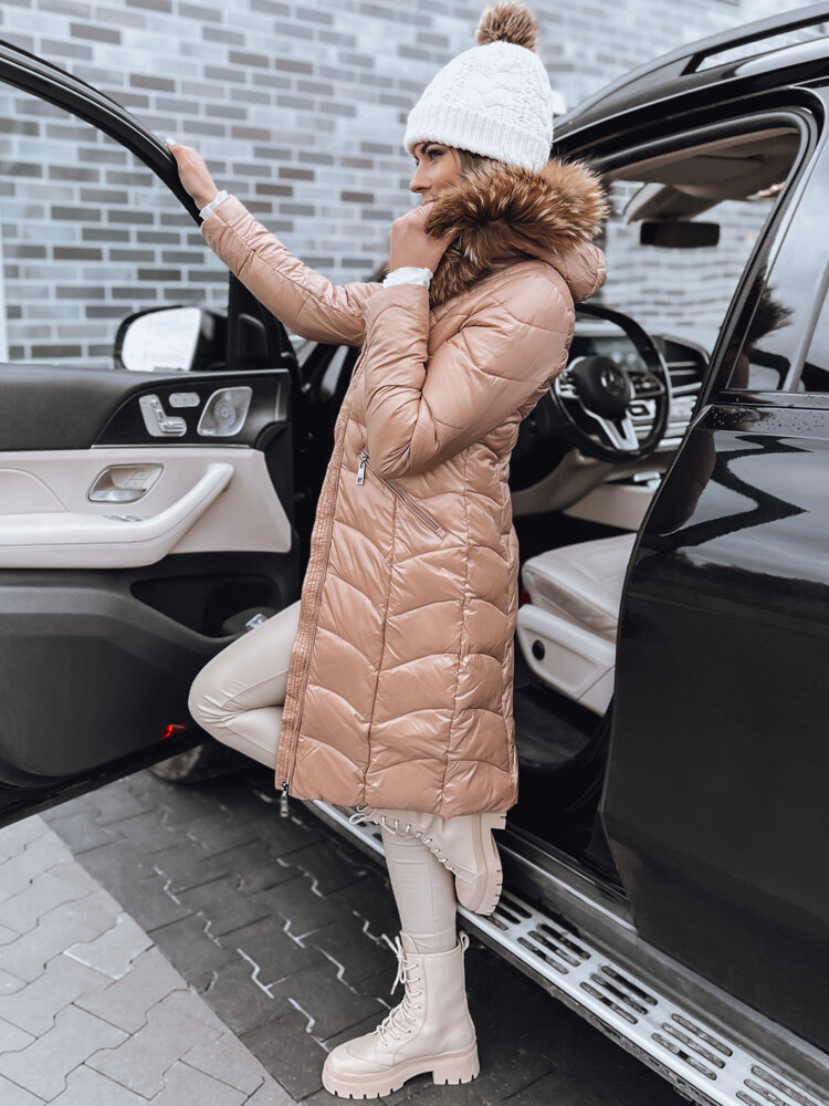 Camel elegantní prošívaný kabát STELLAR TY3994 Velikost: XL