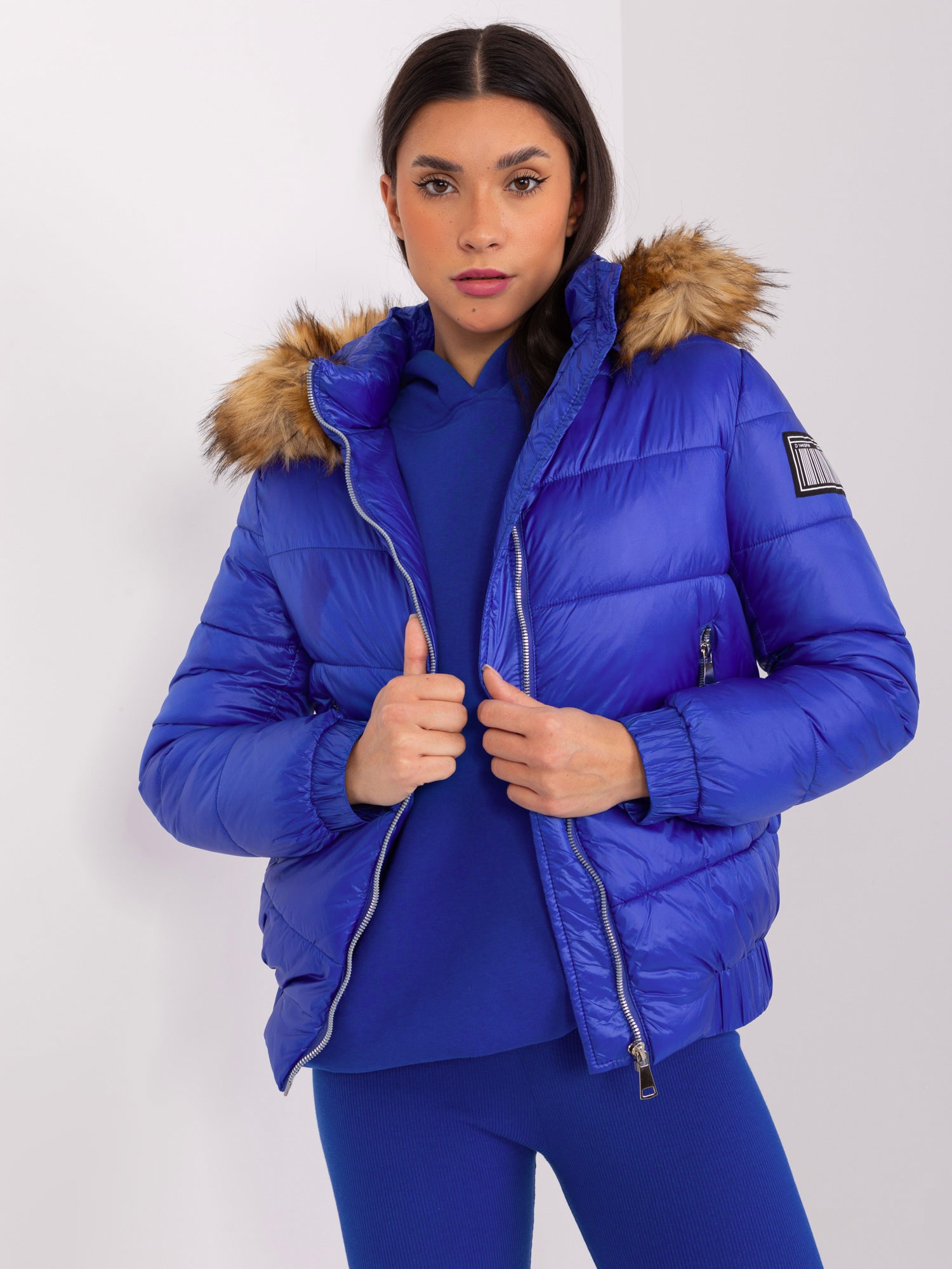 Modrá prošívaná bunda s odnímatelnou kapucí NM-KR-TR8177.96P-blue Velikost: XL