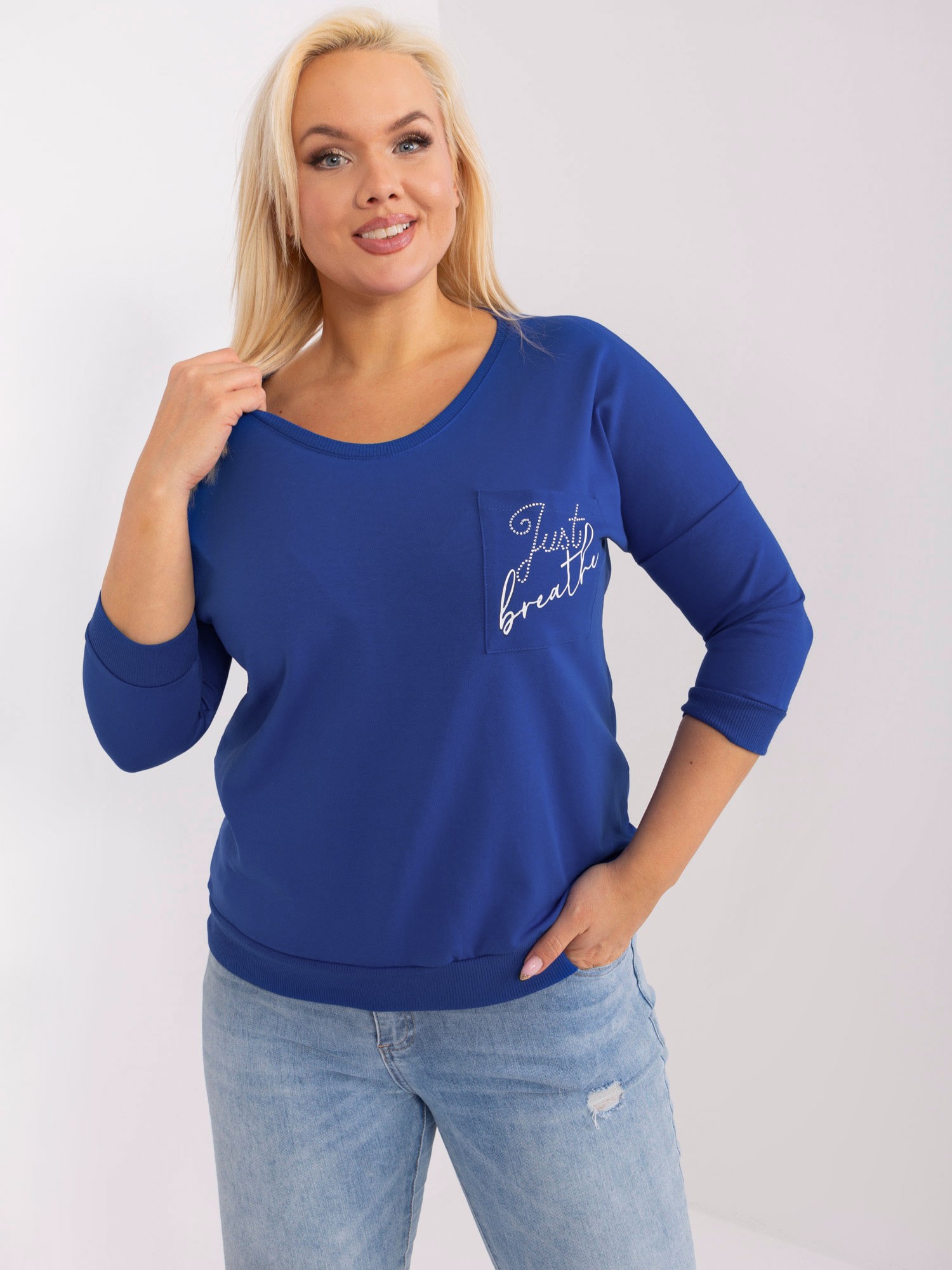 MODRÁ HALENKA S KAPSIČKOU -RV-BZ-9065.21-COBALT Velikost: ONE SIZE