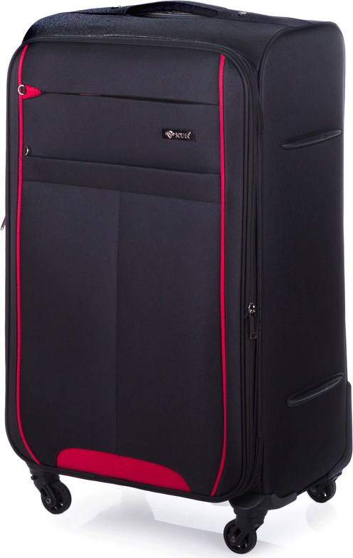 SOLIER Černý textilní kufr vel. L STL1311 BLACK/RED L Velikost: L